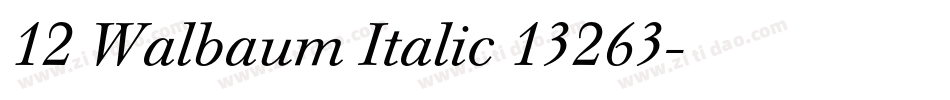 12 Walbaum Italic 13263字体转换
